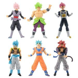 6 pcs Dragon Ball Z Figures Set: Super Saiyan Goku Son Blue Gokou Vegeta & Broly